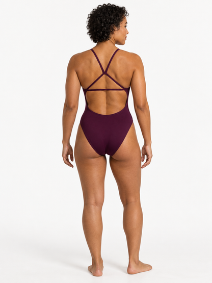 Merlot SecureFlo Open-Back One-Piece Period Swimsuit by Norca