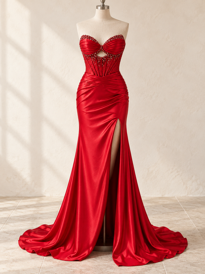 Strapless sweetheart dress