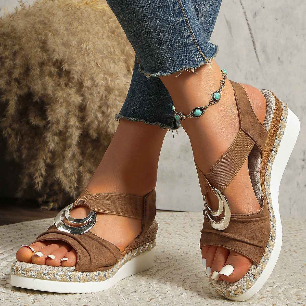 Marisol Buckle Espadrille Wedges