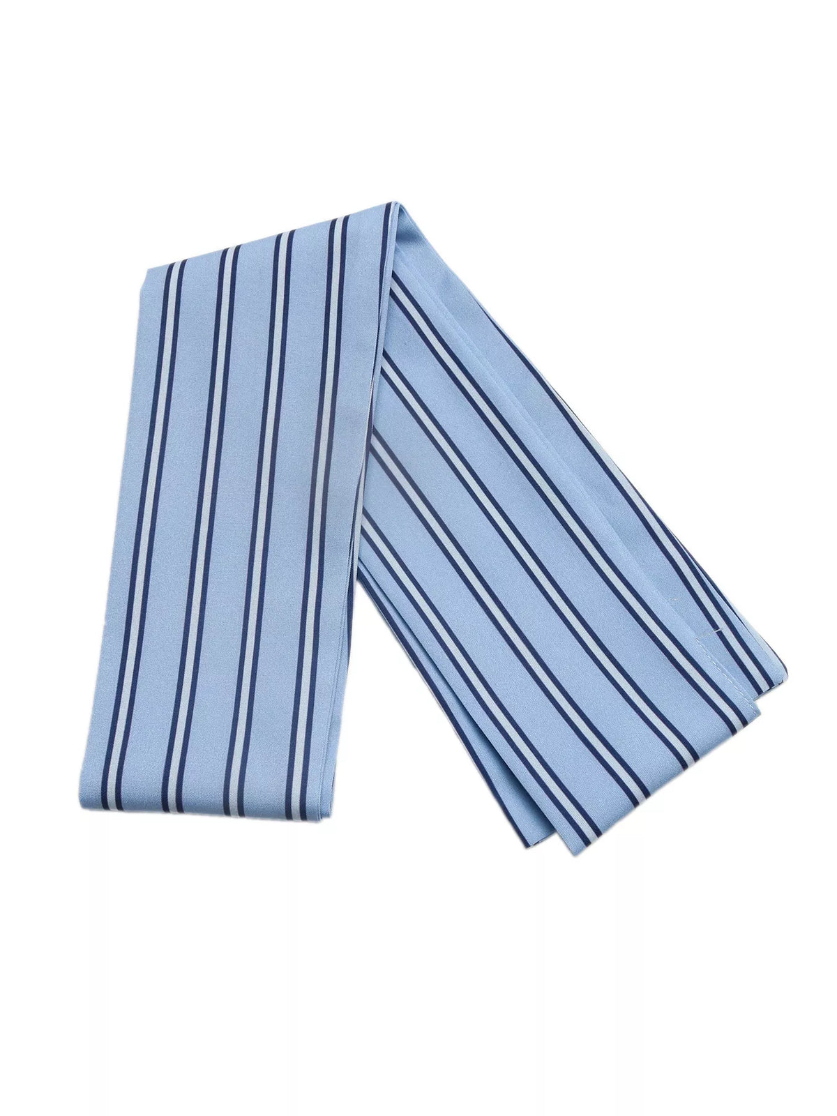 Striped bow-neck blouse with contrast bodice