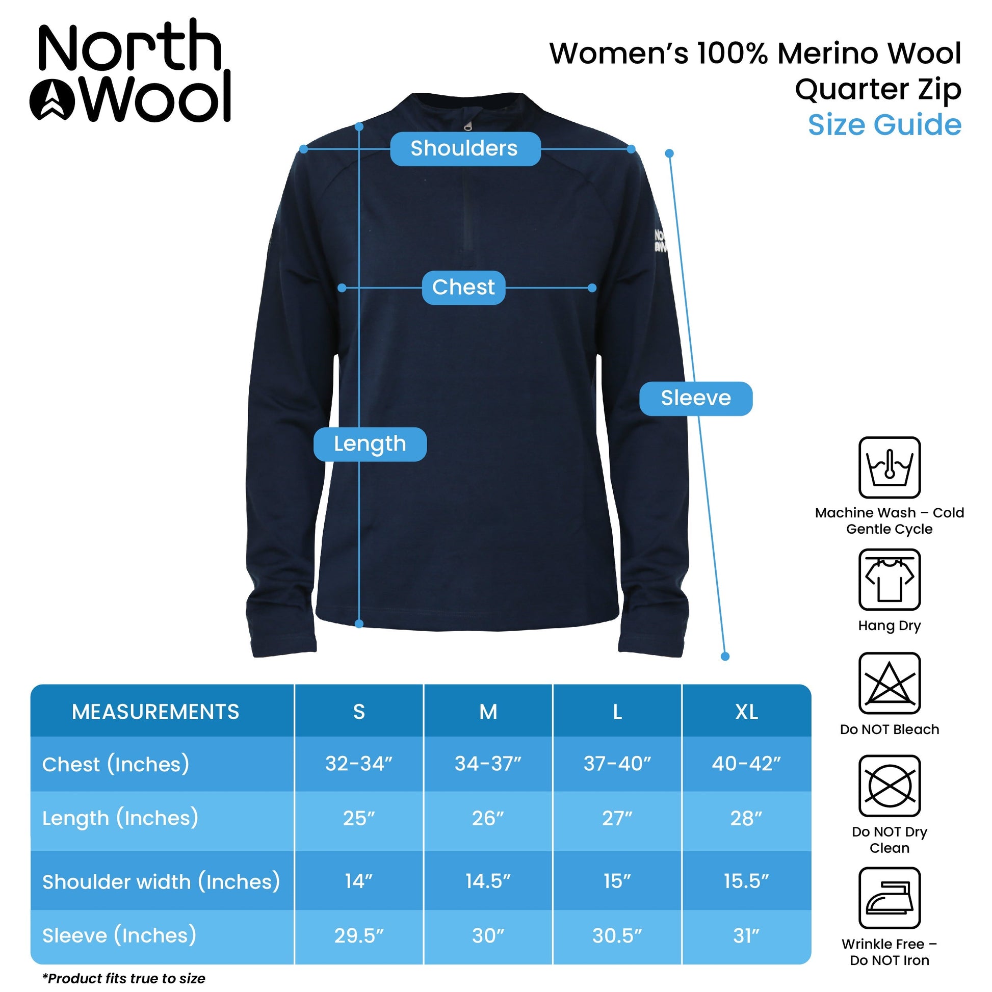 NorthWool Women's Merino Blend 1/4 Zip Pullover — Heavyweight