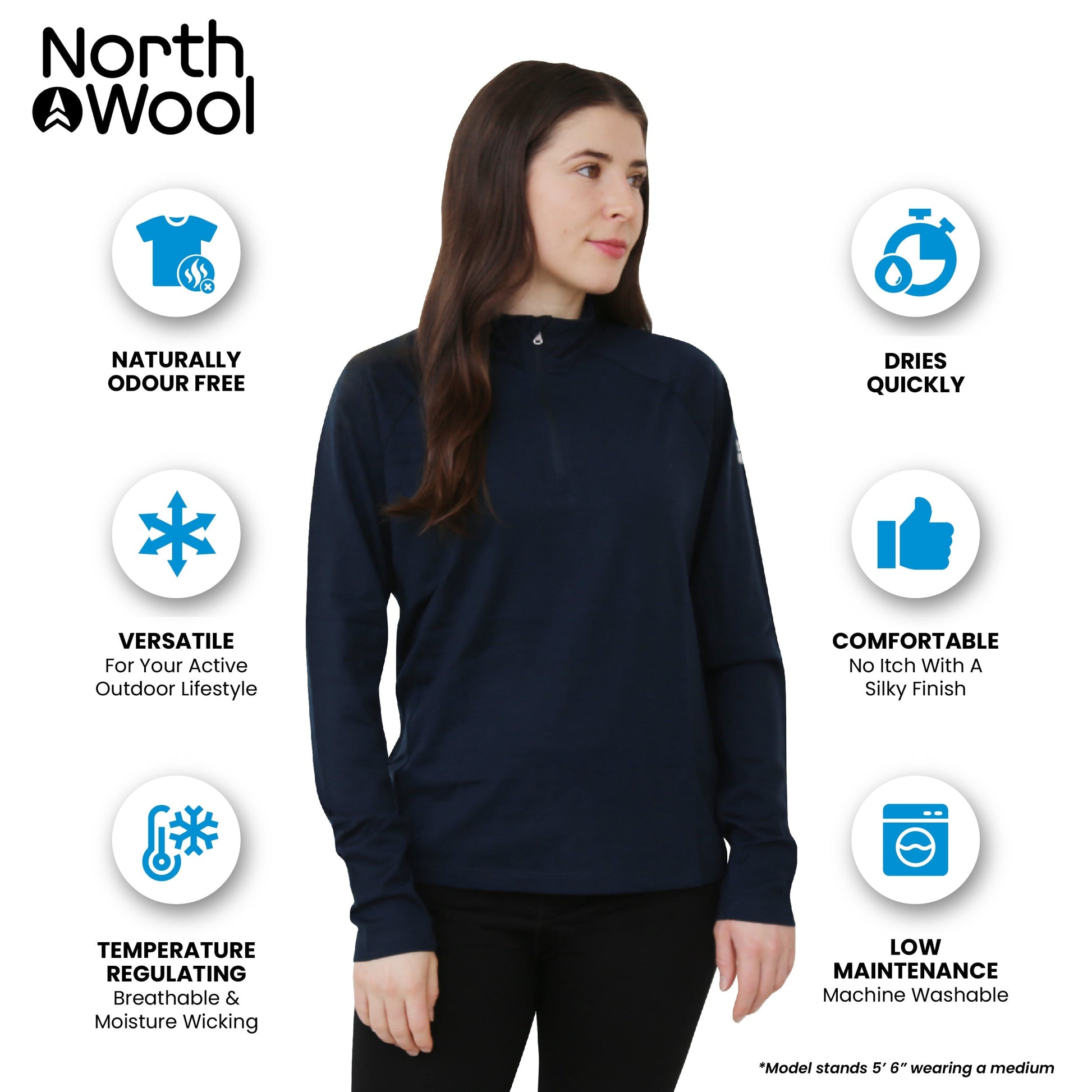 NorthWool Women's Merino Blend 1/4 Zip Pullover — Heavyweight