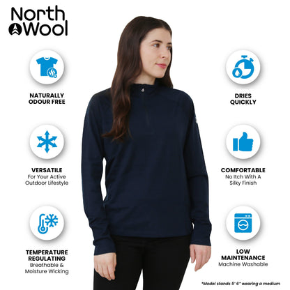 NorthWool Women's Merino Blend 1/4 Zip Pullover — Heavyweight