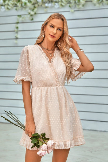 Swiss-Dot Ruffle Dress