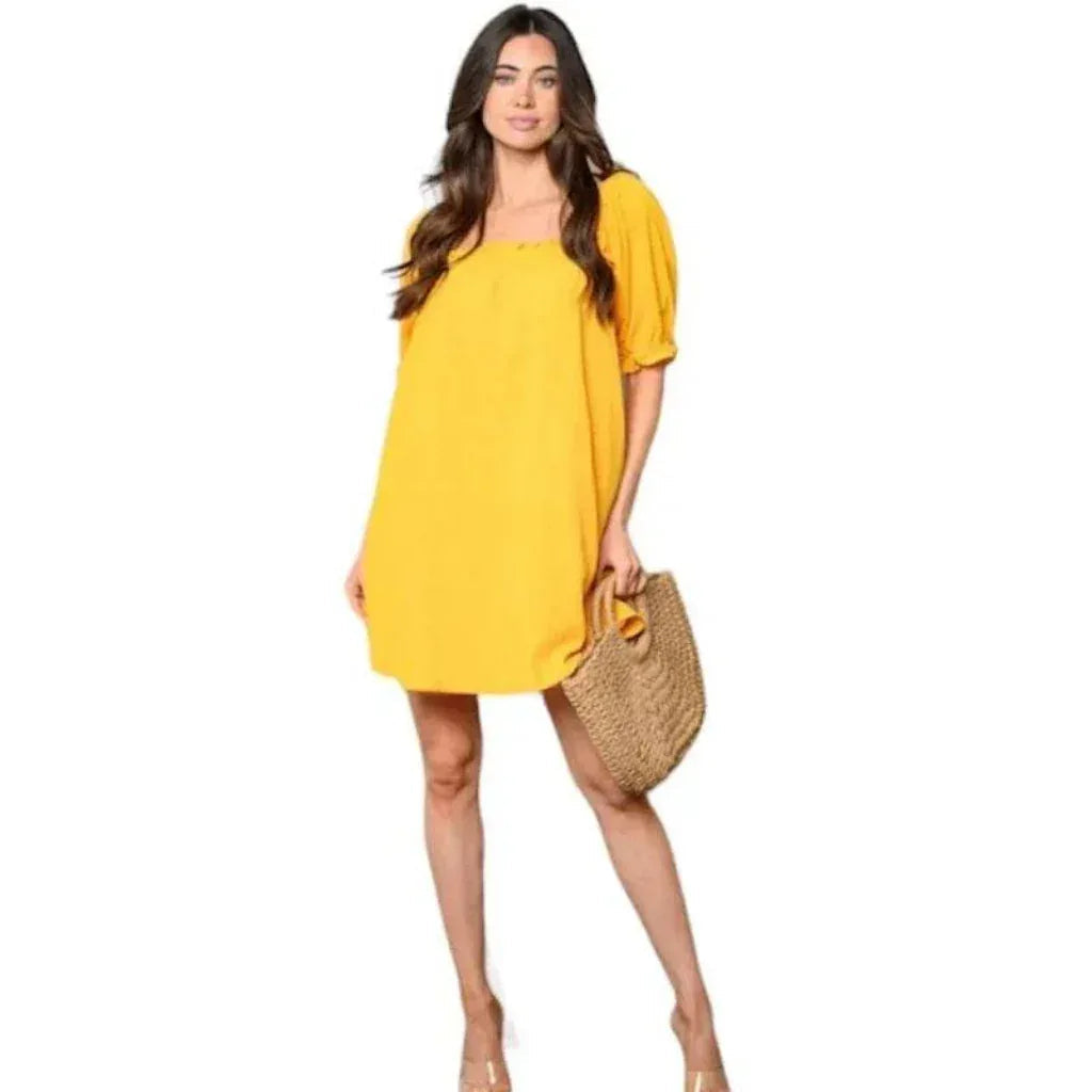 Square-Neck Mini Dress