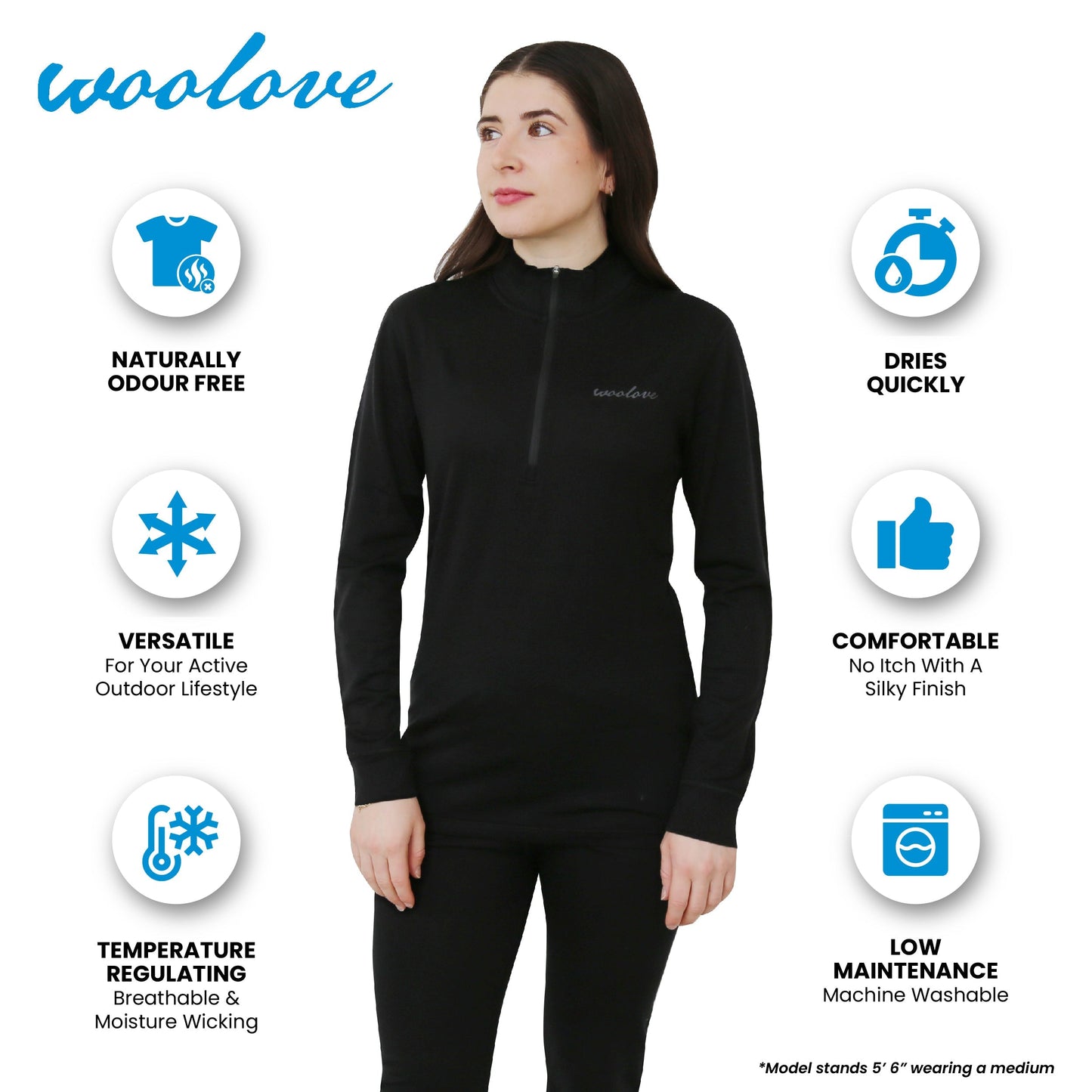 Women's Merino Wool 1/4 Zip Pullover — Midweight