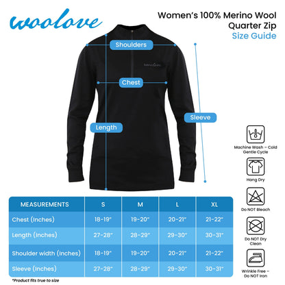 Women's Merino Wool 1/4 Zip Pullover — Midweight