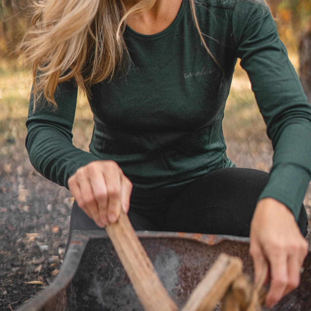 Women's Merino Wool Long Sleeve Crew Neck — Midweight