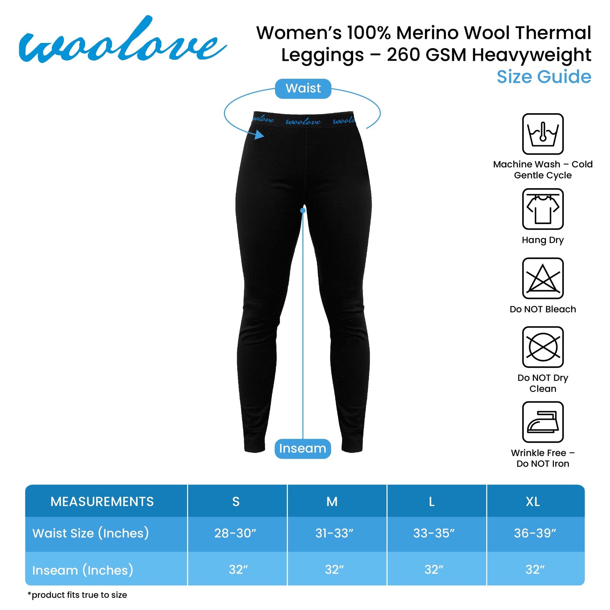 Women's Merino Wool Leggings — Heavyweight